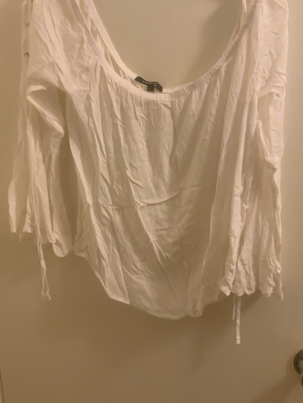 Ambiance White Scoop Neck Long Sleeve Top